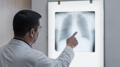 Radiografía de tórax en la que se evalúa el tamaño de la silueta cardíaca