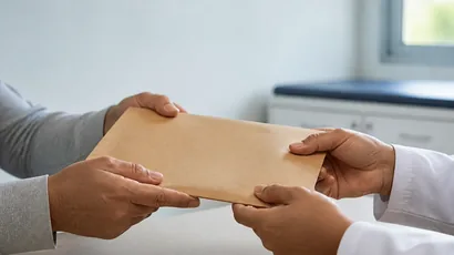 Paciente llevando su radiografía de tórax a la consulta de cardiología